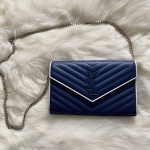 YSL Monogram Envelope WOC Embossed Leather